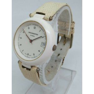 SUPER RARE Grasshopper by Fortis 491.70.107 Women's 34mm White Resin Swiss Watch